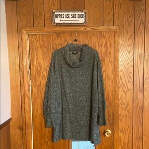 Anthropologie cowl neck heathered green sweater